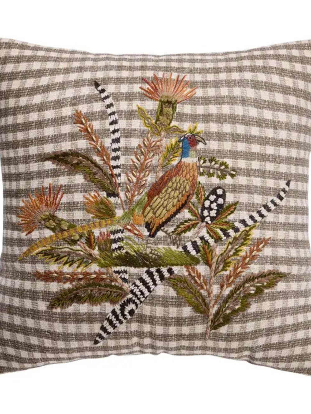 Harvest Pheasant Embroidered Pillow NEW